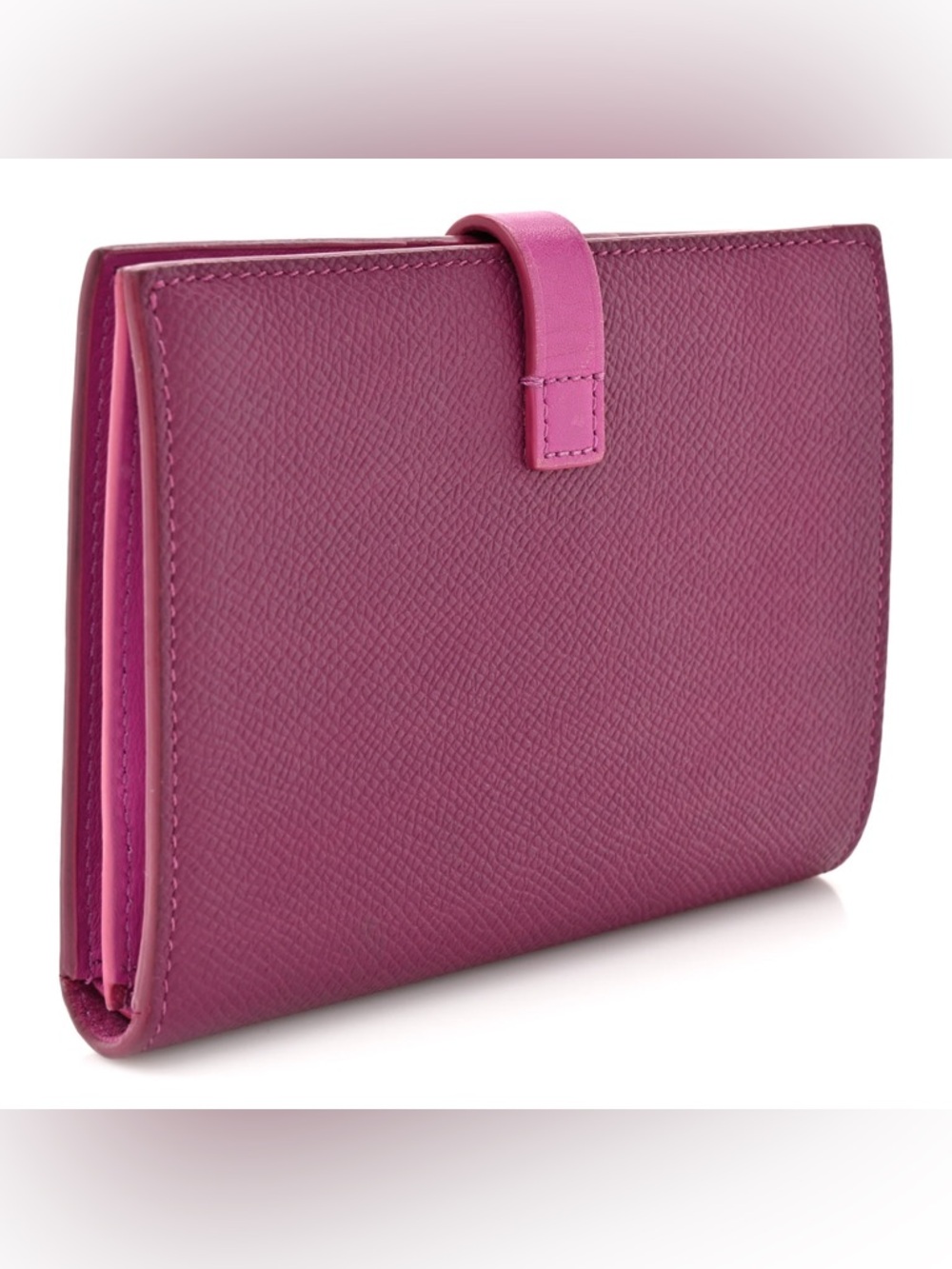 Grained Calfskin Medium Multifunction Strap Wallet Magenta - Picture 3 of 10